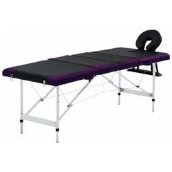 Lettino Da Massaggio A 4 Sezioni In Alluminio Nero E Viola precio