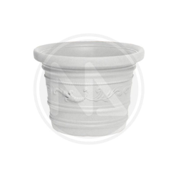 VASO TONDO FESTONATO 80 cm Colore BIANCO in Resina con doppio BORDO precio
