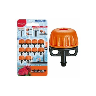 Gocciolatore regolabile 0-40 l/h Claber 91225 - Blister 10 pz.