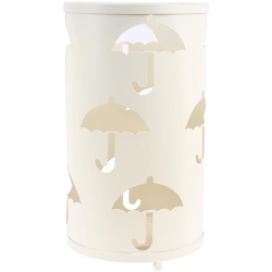 Savino Filippo - Portaombrelli Ombrello Contenitore diam.24 h42 cm in Ferro e Metallo antiruggine Rotondo Bianco Panna con decoro ombrelli da características