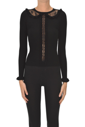 Lace inserts pullover en oferta