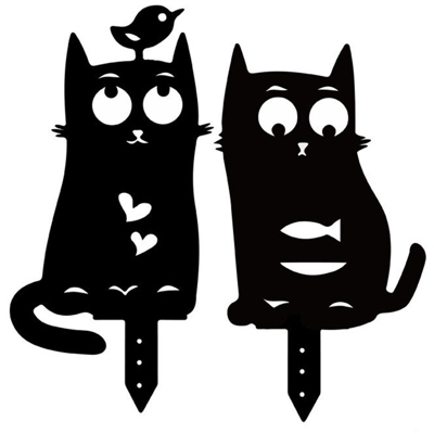 Oggetti di scena di Pasqua Pastorale Garden Yard Black Cat Insert Card Outdoor Prato Animal Ornaments,Stile C nero