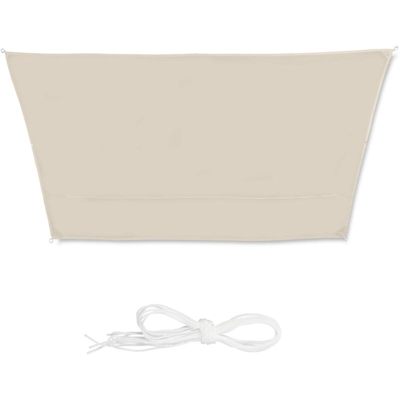 Tenda a Vela Trapezoidale, Idrorepellente, Anti UV, Corde di Supporto, Terrazza e Giardino, 3x4x2x2 m, Beige