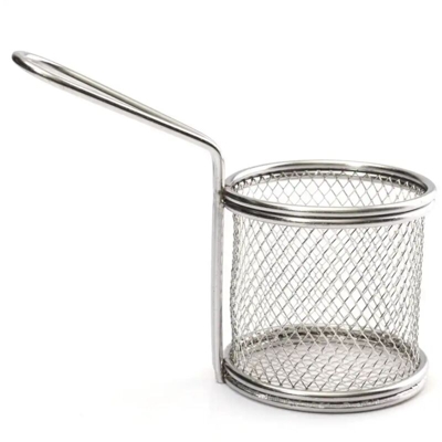 Lgvshopping - Cestello Rotondo Per Friggere Le Patatine Fritte Frittura In Metallo 11x7x9cm