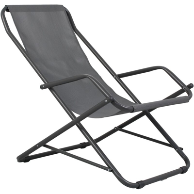 Sdraio Swing Dondolo da Giardino Metallo Texitilene Grigio