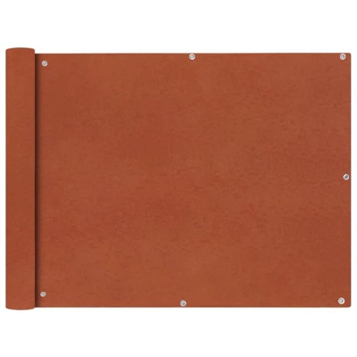 Paravento da Balcone in Tessuto Oxford 90x600 cm Terracotta - Beige - Vidaxl