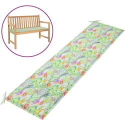 Cuscino Panca da Giardino Motivo a Foglie 200x50x4 cm Tessuto - Multicolore - Vidaxl precio