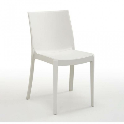 Sedia Casa x4 Moderna Bar Giardino Interno Esterno Design Bianco Perla