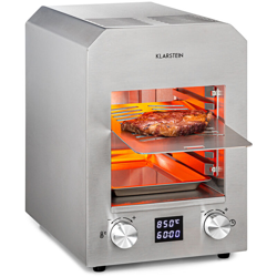 Klarstein - Hannibal grill ad alta temperatura indoor 2.200W 850°C acciaio inox argento precio