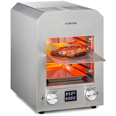 Klarstein - Hannibal grill ad alta temperatura indoor 2.200W 850°C acciaio inox argento