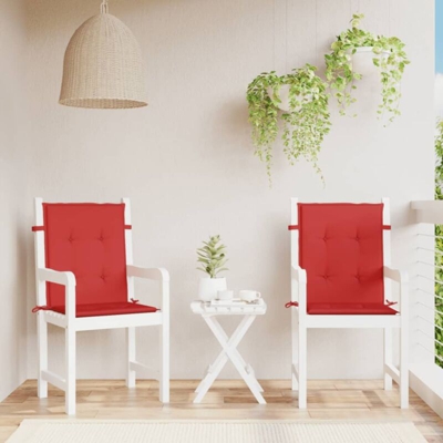 vidaXL Cuscini per Sedie da Giardino 2 pz Rossi 100x50x4 cm - Rosso