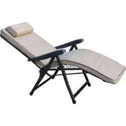 Poltrona A Sdraio Imbottita Reclinabile Cuscino Poggiatesta Imbottito Alta Densità, Adatta A Giardino, Portico, Piscina E Relax Con Poggiapiedi precio