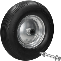 Ecd Germany - Ruota per carriola gomma piena PU antiforatura 4.80/4.00-8 390mm nero incl. asse precio