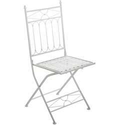 Sedia Giardino Asina in Ferro Bianco en oferta