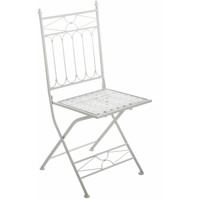 Sedia Giardino Asina in Ferro Bianco