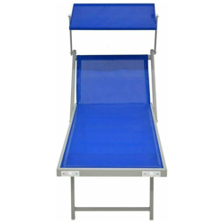 LETTINO DA MARE IN ALLUMINIO BLU MARE STABILIMENTO PISCINA 188 x 67 x 38 h cm en oferta