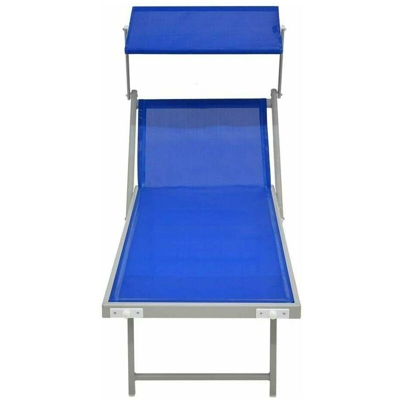 LETTINO DA MARE IN ALLUMINIO BLU MARE STABILIMENTO PISCINA 188 x 67 x 38 h cm