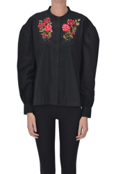 Flower embroidery shirt en oferta
