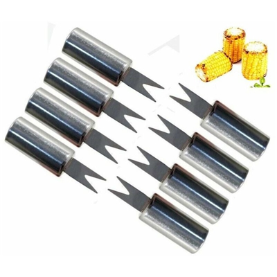 SET 8 MINI SPIEDINI IN ACCIAIO INOX 65 mm PER PANNOCCHIE DI MAIS