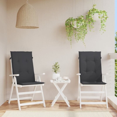 vidaXL Cuscini per Sedie da Giardino 2 pz Neri 120x50x4 cm - Nero