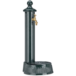 10022943 Fontana a Colonna, Giardino, Terrazza, Stile Antico, Rubinetto, Vaschetta, HxLxP: 61 x 25 x 31 cm, Verde Scuro en oferta