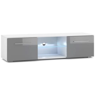 Mobile Tv Modernista Punes Bianco / grigio Lucido 100 Cm Led