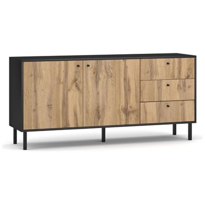 Elegante Mobile Tv Bewer In Stile Legno, Cassettiera Moderna Bewer 140 Cm