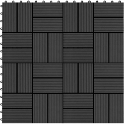 vidaXL Piastrelle per Decking in WPC 11 pz 30x30cm 1 mq Nero - Nero precio