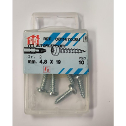 10 VITI PER METALLO AUTOFILETTANTI - TESTA CILINDRICA BOMBATA 4,8X19MM - ACCIAIO CEMENTATO ZINCATO - Oreca características