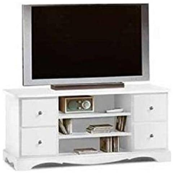 Mobile Porta Tv In Legno Shabby Chic 4 Cassetti 3 Vani Laccato Bianco Opaco características