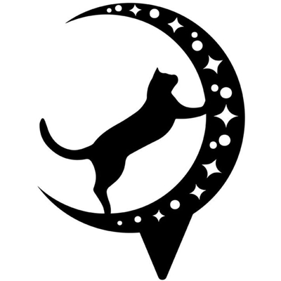 Oggetti di scena di Pasqua Pastorale Garden Yard Black Cat Insert Card Outdoor Prato Animal Ornaments,Stile B nero