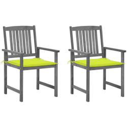 vidaXL Sedie da Regista con Cuscini 2 pz in Massello di Acacia Grigio - Grigio en oferta