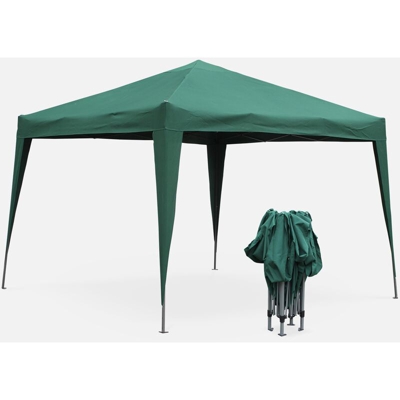 Pergola pieghevole 3x3 m - Tecto Verde - Tenda da giardino pieghevole, tendone 9m², sistema a scomparsa - Verde