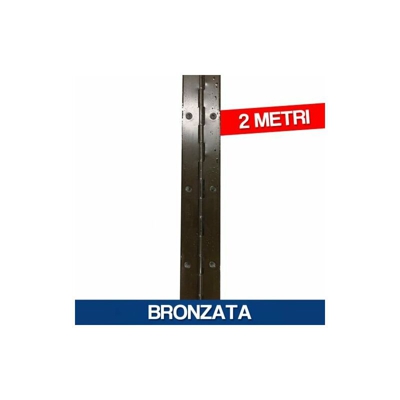 Cerniera Al Metro Per Mobili Bronzata O Ottonata Con Passo Corto Mt 2 (13623V) Bronzata (13624)