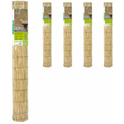 Arella stuoia in bamboo naturale legata con filo di nylon pezzi 5 da metri 1,5x3