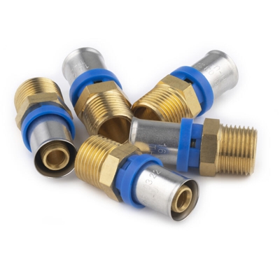 Multistrato a pressare raccordo multiprofilo maschio M15x21 Ø16 - Sacchetto con 5 raccordi NOYON & THIEBAULT