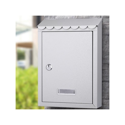 Cassetta Postale Parete In Acciaio Buca Lettere Posta Esterno Con Chiave Grigio