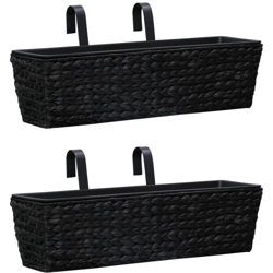Fioriere da Giardino 2 pz in Giacinto Intrecciato Nero - Nero - Vidaxl características
