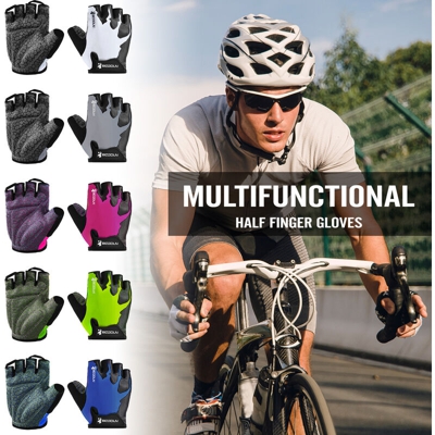 Boodun - Guanti sportivi Antiscivolo Guanti mezze dita da ciclismo Guanti imbottiti ammortizzanti per sollevamento pesi Guanti MTB traspiranti