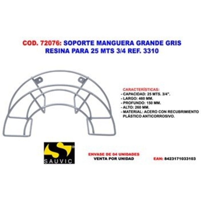 Supporto grande tubo grigio