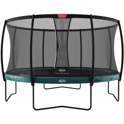 Berg - SOLO TRAMPOLINO Tappeto elastico da giardino rotondo 330cm con rete di sicurezza - verde Deluxe. Progettato e attrezzato per la massima