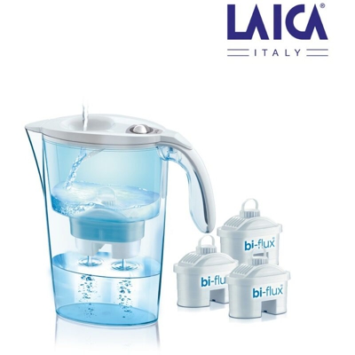 Kit laica stream 2,3l bianco + 3 filtri bi-flusso