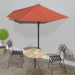 vidaXL Ombrellone Balcone Palo Alluminio Terracotta 270x135x245cm Metà - Marrone en oferta