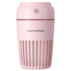 Umidificatore d'aria HM03 Time-Cup Umidificatore d'aria domestico portatile umido puro Luce notturna Umidificatore per auto da ufficio rosa - Wopow en oferta