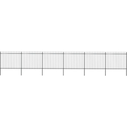Recinzione da Giardino Punta a Lancia in Acciaio 10,2x1,5m Nera - Nero - Youthup precio