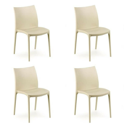 Set 4 Sedie Zip Crema Impilabili Polipropilene Per Esterno E Interno precio