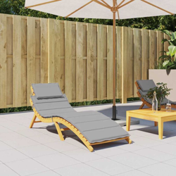 vidaXL Cuscino per Lettino Prendisole Grigio 186x58x4 cm - Grigio precio