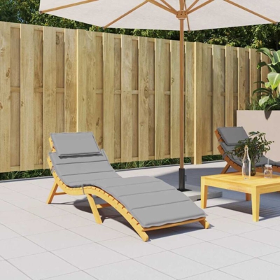 vidaXL Cuscino per Lettino Prendisole Grigio 186x58x4 cm - Grigio