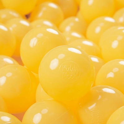 KiddyMoon 300 ? 7CM Palline Morbide Colorate Per Piscina Bambini Fatto In EU, Giallo - giallo