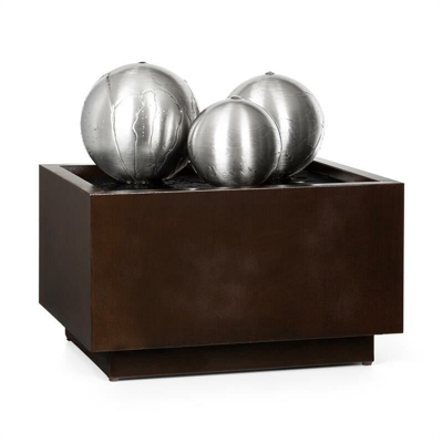 Triumvirat Fontana da Giardino o Camera LED zincata marrone scuro